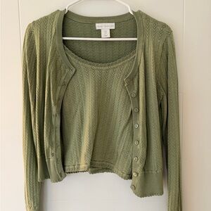 House of Harlow 1960 Olive Knit Top and tank set
